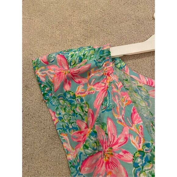 Lilly Pulitzer Kawai Flutter Sleeve Dress Surf Blue So Shellegant XS - Picture 4 of 6